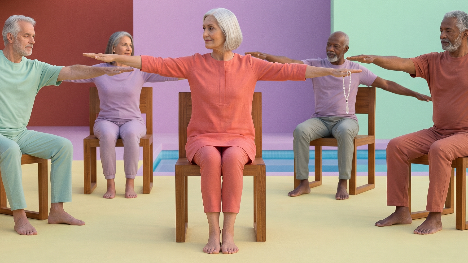 Yoga en silla para adultos mayores